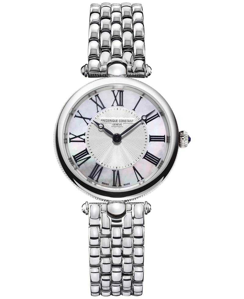 Frederique Constant Women's Swiss Art Deco Stainless Steel Bracelet Watch 30mm