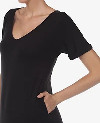 Women's Short Sleeve V-Neck Maxi Dress