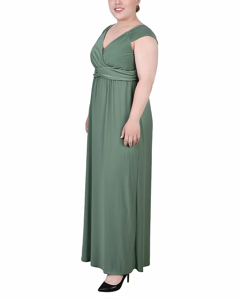 Ny Collection Plus Ruched Empire Maxi Dress
