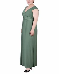 Ny Collection Plus Ruched Empire Maxi Dress