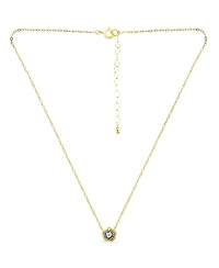 Giani Bernini Cubic Zirconia with Black Rhodium Flower Necklace, 18K Gold over Silver