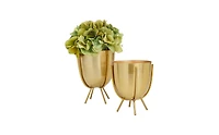 CosmoLiving by Cosmopolitan Contemporary Planters with Stand, Set of 2
