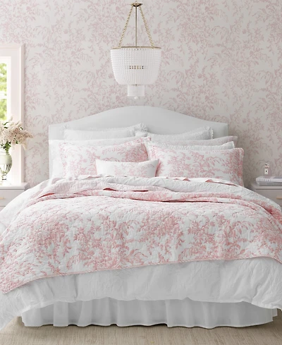 Laura Ashley Bedford Cotton Reversible 3-Pc. Quilt Set, Full/Queen