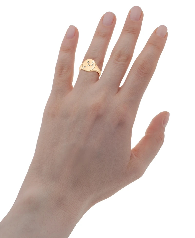 Wrapped Diamond Virgo Constellation Ring (1/20 ct. t.w.) in 10k Gold, Created for Macy's
