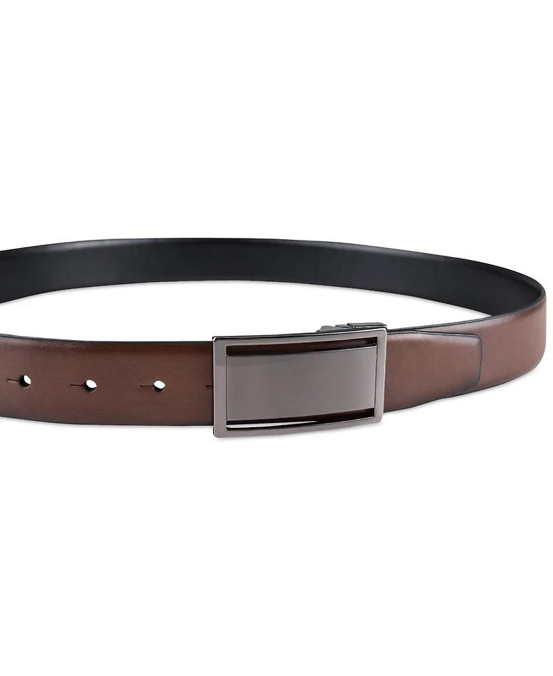 Alfani Men's Reversible Cut-Out Plaque Belt, Created for Macy's