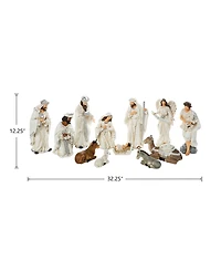 Glitzhome Resin Nativity Figurine Set, 12 Piece
