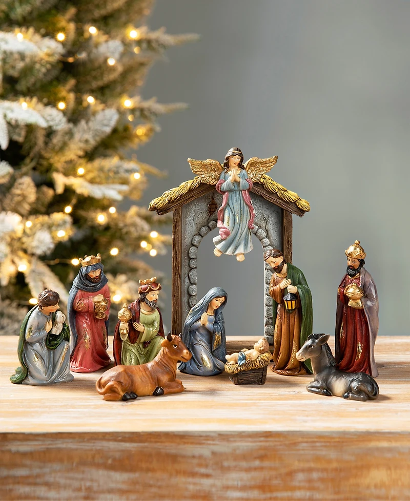 Glitzhome Resin Nativity Figurine Set
