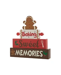 Glitzhome 12" Lighted Wooden Christmas Gingerbread Man Table Decor