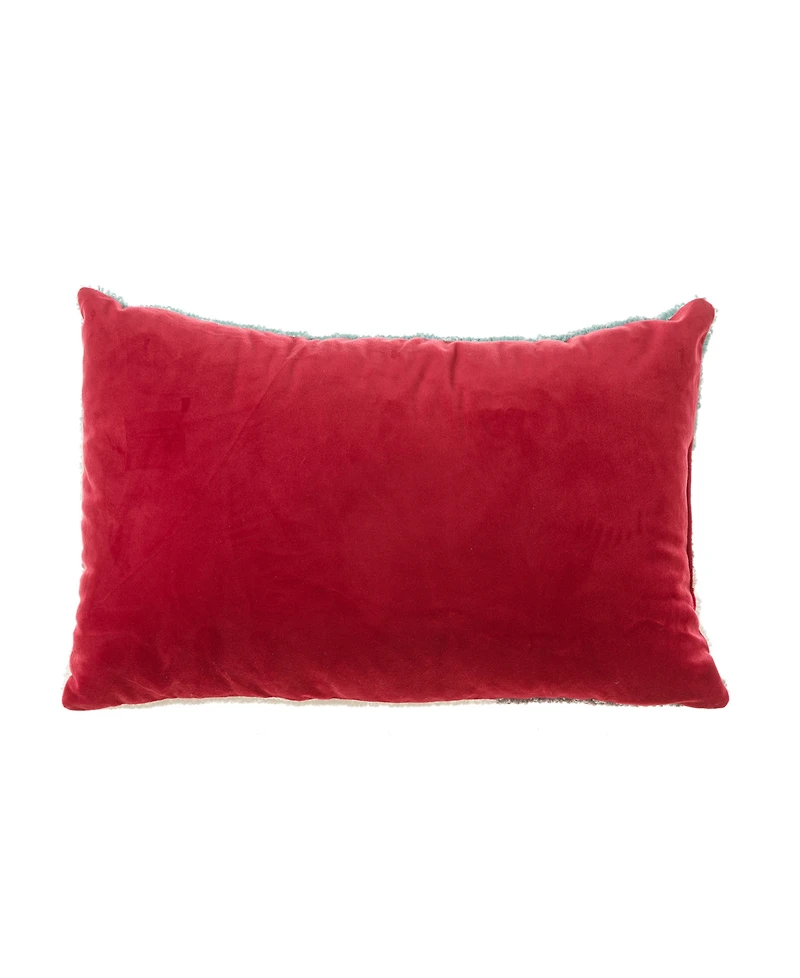 Glitzhome Hooked Christmas Dog Pillow, 18" x 12"