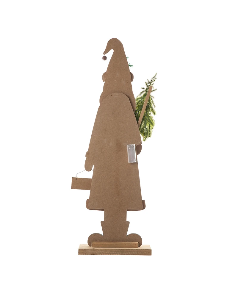 Glitzhome 36" Lighted Wooden Santa Porch Decor