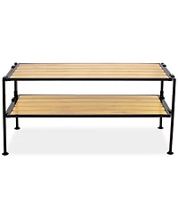 Seville Classics 2-Tier Stackable 6-Pair Resin Slat Shoe Storage Rack Organizer