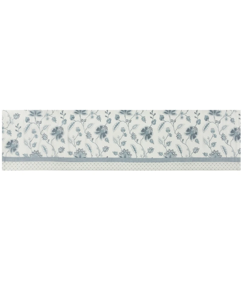 J Queen New York Blue Garden Straight Window Valance, 21.25"