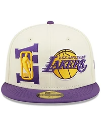 Men's New Era Cream, Purple Los Angeles Lakers 2022 Nba Draft 59FIFTY Fitted Hat