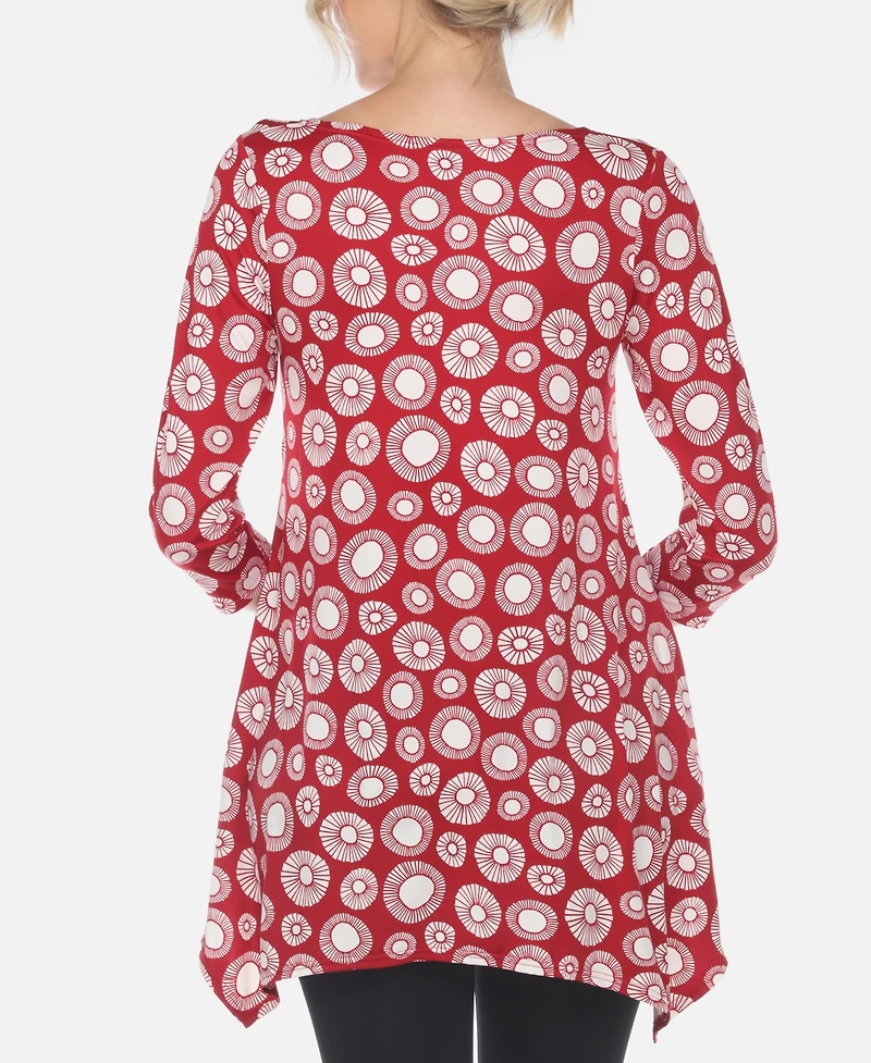 Women's Printed Geometric Circle Tunic Top
