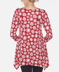 Women's Printed Geometric Circle Tunic Top