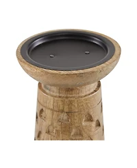 Mango Wood Natural Candle Holder, Set of 3