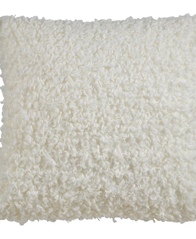 Saro Lifestyle Boucle Faux Fur Decorative Pillow, 18" x 18"