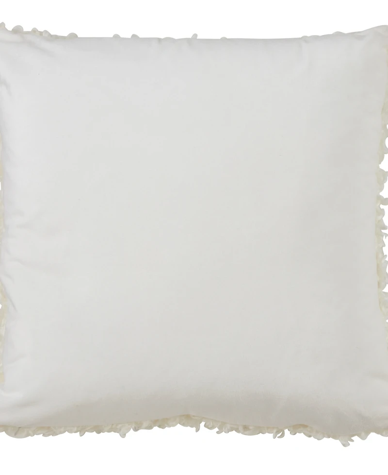 Saro Lifestyle Boucle Faux Fur Decorative Pillow, 18" x 18"