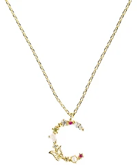 Girls Crew Flutterfly Stone Initial Necklace