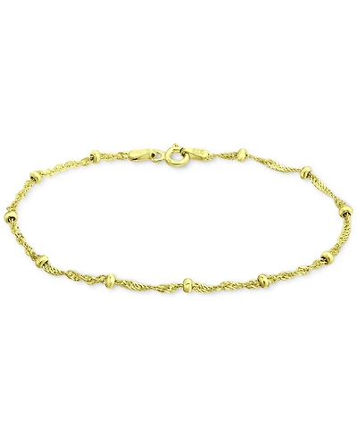 Giani Bernini Beaded Singapore Link Chain Bracelet in 18k Gold-Plated Sterling Silver, Created for Macy's