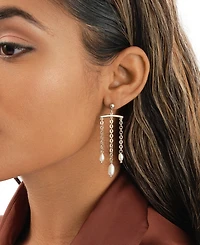 Women's Chains and Pearls Chandelier Drop Earrings