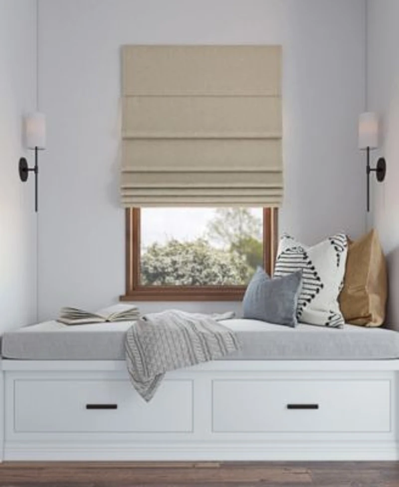 Sun Zero Pryer Textured 100 Blackout Cordless Roman Shade Collection