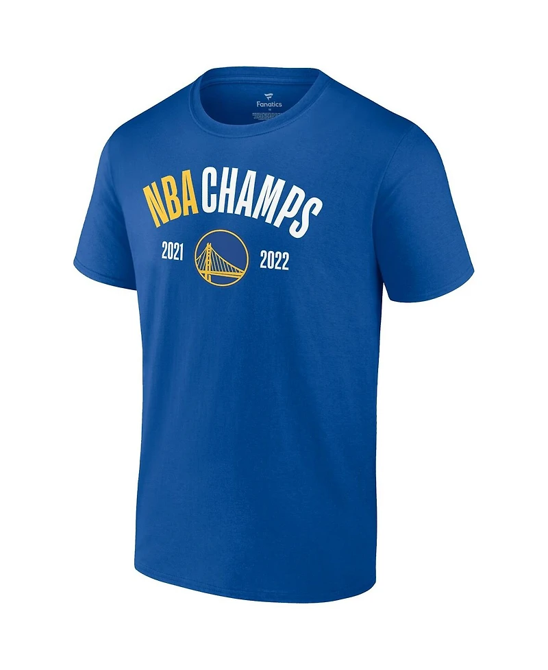 Men's Fanatics Royal Golden State Warriors 2022 Nba Finals Champions Final Buzzer Jersey Roster T-shirt