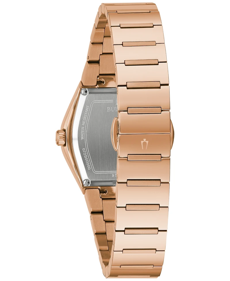 Bulova Women's Modern Gemini Diamond Accent Rose Gold-Tone Stainless Steel Bracelet Watch 30mm