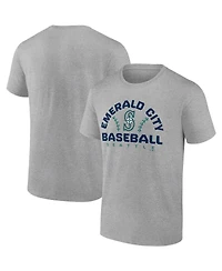 Men's Fanatics Heathered Gray Seattle Mariners Iconic Go for Two T-shirt
