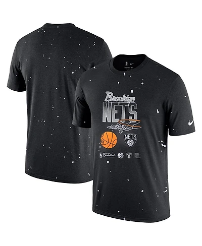 Men's Nike Black Brooklyn Nets Courtside Splatter T-shirt