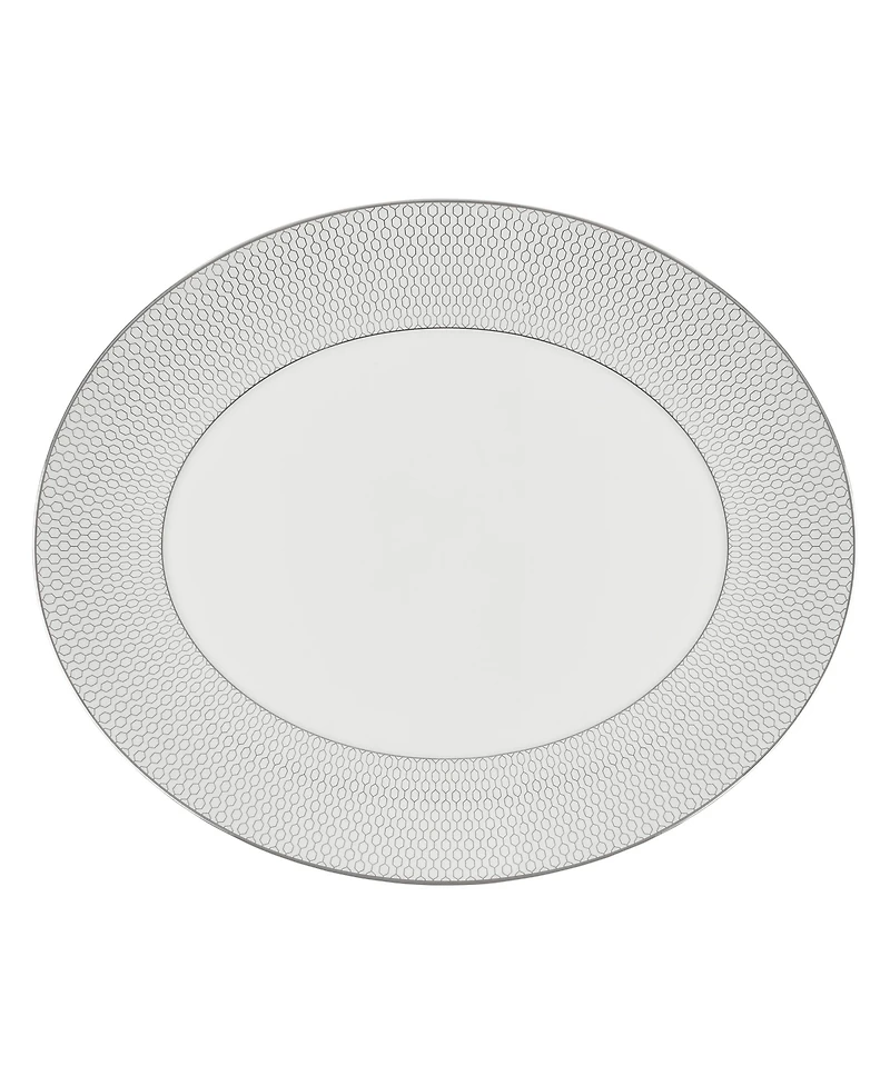 Wedgwood Gio Platinum Oval Serving Platter, 13"