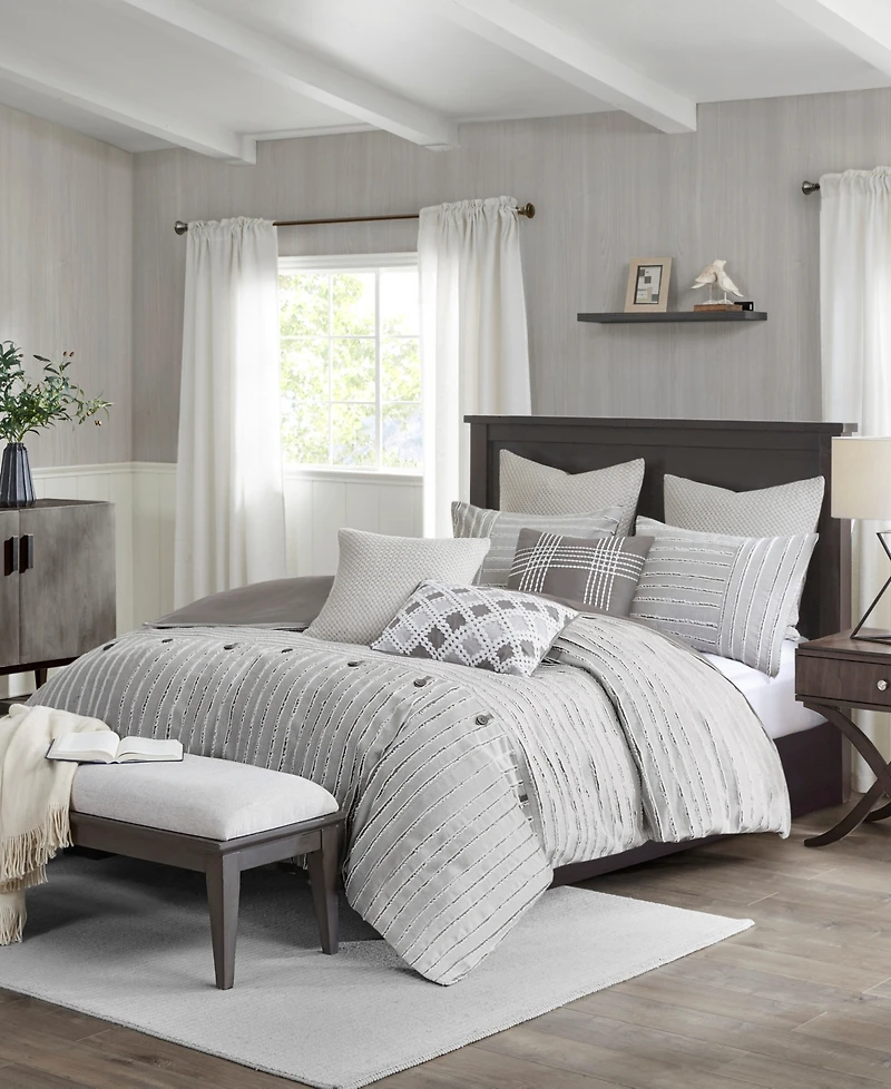 Madison Park Signature Essence Clipped Jacquard 9-Pc.Comforter Set, Queen