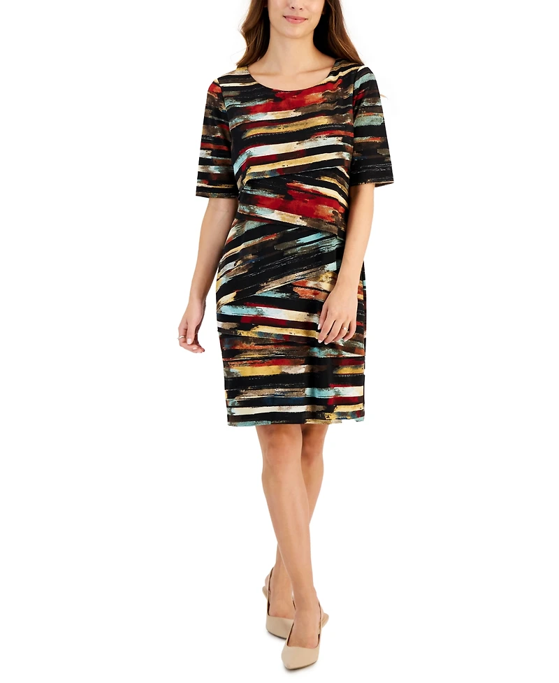 Connected Petite Zig-Zag-Print Dress