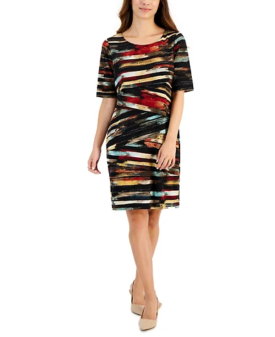 Connected Petite Zig-Zag-Print Dress