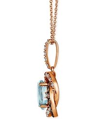Le Vian Blue Topaz (1-7/8 ct. t.w.) & Diamond (3/8 ct. t.w.) 20" Pendant Necklace in 14k Rose Gold