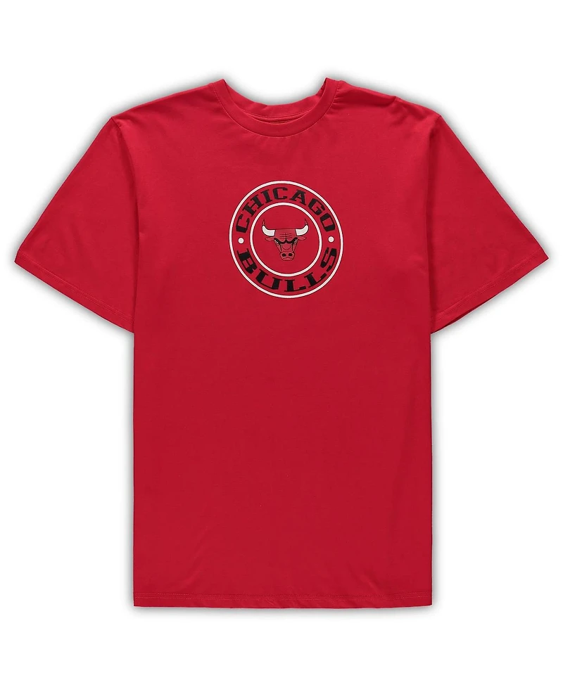 Men's Concepts Sport Red, Black Chicago Bulls Big and Tall T-shirt Shorts Sleep Set
