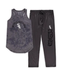 Women's Concepts Sport Charcoal Chicago White Sox Plus Size Jersey Tank Top and Pants Sleep Set