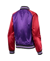 Women's Mitchell & Ness Purple Toronto Raptors Hardwood Classics Raglan Satin Full-Snap Jacket