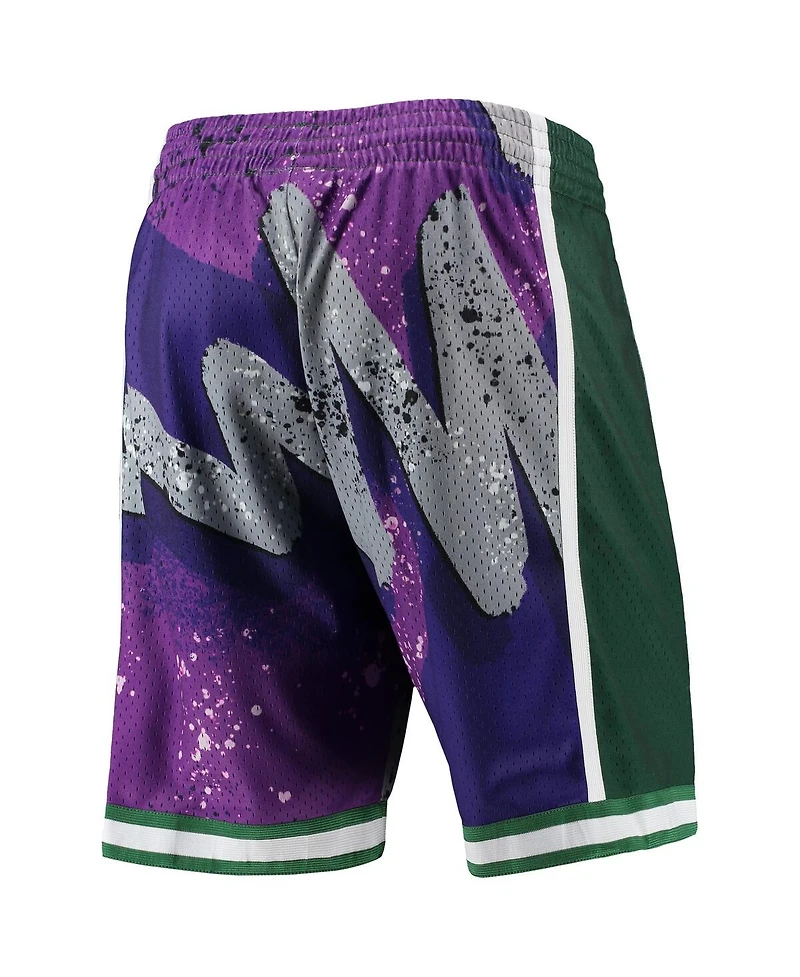 Men's Mitchell & Ness Purple Milwaukee Bucks Hardwood Classics 2000 Hyper Hoops Swingman Shorts