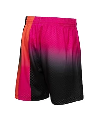 Men's Mitchell & Ness Pink, Black Miami Heat 2005/06 Hardwood Classics Fadeaway Reload 3.0 Swingman Shorts