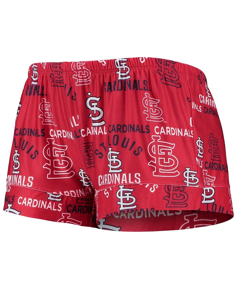 Women's Concepts Sport Red St. Louis Cardinals Flagship Allover Print Top and Shorts Sleep Set