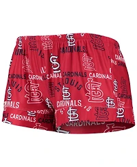 Women's Concepts Sport Red St. Louis Cardinals Flagship Allover Print Top and Shorts Sleep Set