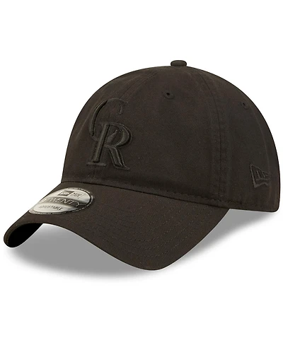 Men's New Era Colorado Rockies Black on Black Core Classic 2.0 9TWENTY Adjustable Hat