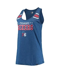 Women's New Era Heather Royal Philadelphia 76Ers Scoop-Neck Racerback Tank Top