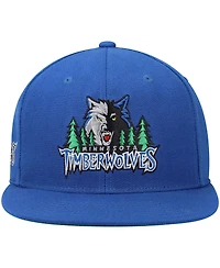 Men's Mitchell & Ness Blue Minnesota Timberwolves Hardwood Classics Snapback Hat