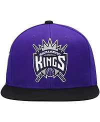 Men's Mitchell & Ness Purple and Black Sacramento Kings Hardwood Classics Snapback Hat