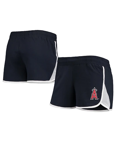 Women's New Era Navy Los Angeles Angels Stretch French Terry Shorts