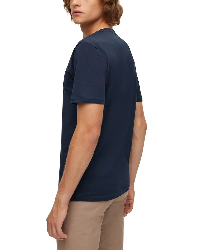 Boss by Hugo Men's Rubber-Print Cotton-Jersey T-Shirt