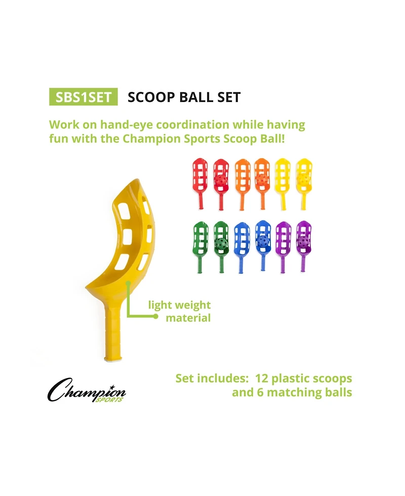Champion Sports Scoop Ball Set, 18 Pieces