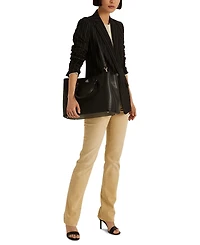 Lauren Ralph Women's Full-Grain Smooth Leather Large Marcy Satchel